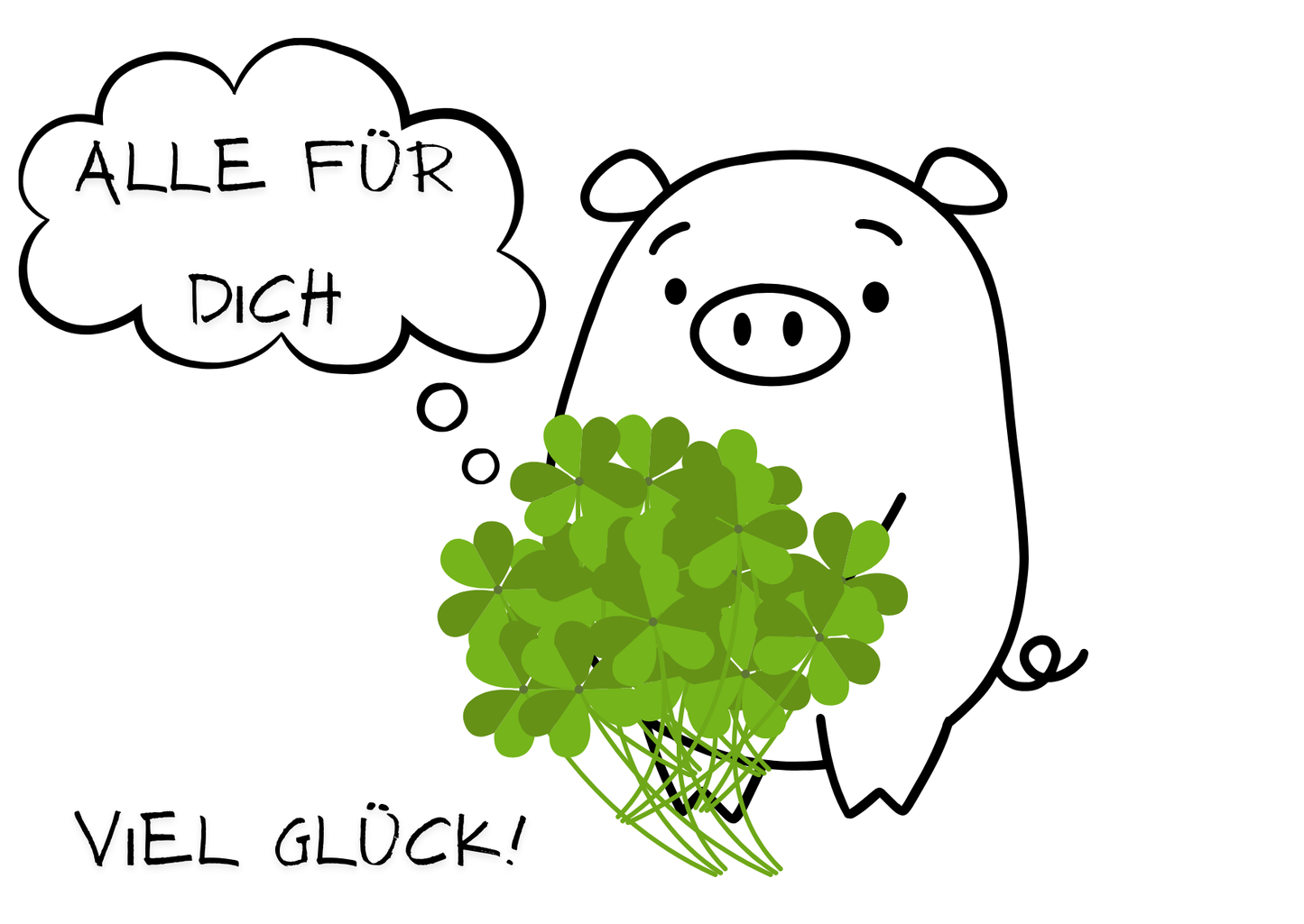 Lustige Postkarte als Glücksbringer DIN A6 online kaufen