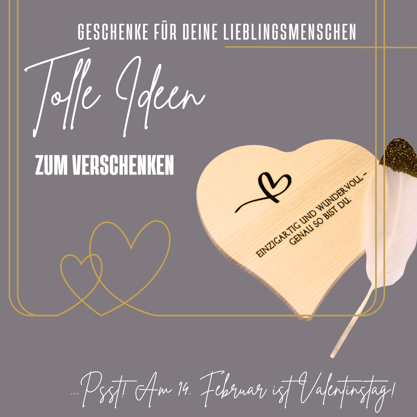 Dankeschön Geschenke - Herzbrett mit Gravur