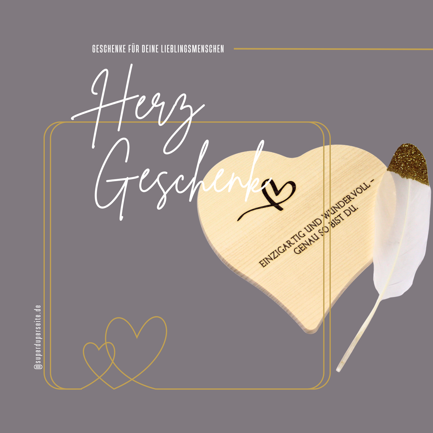 Dankeschön Geschenke - Herzbrett mit Gravur