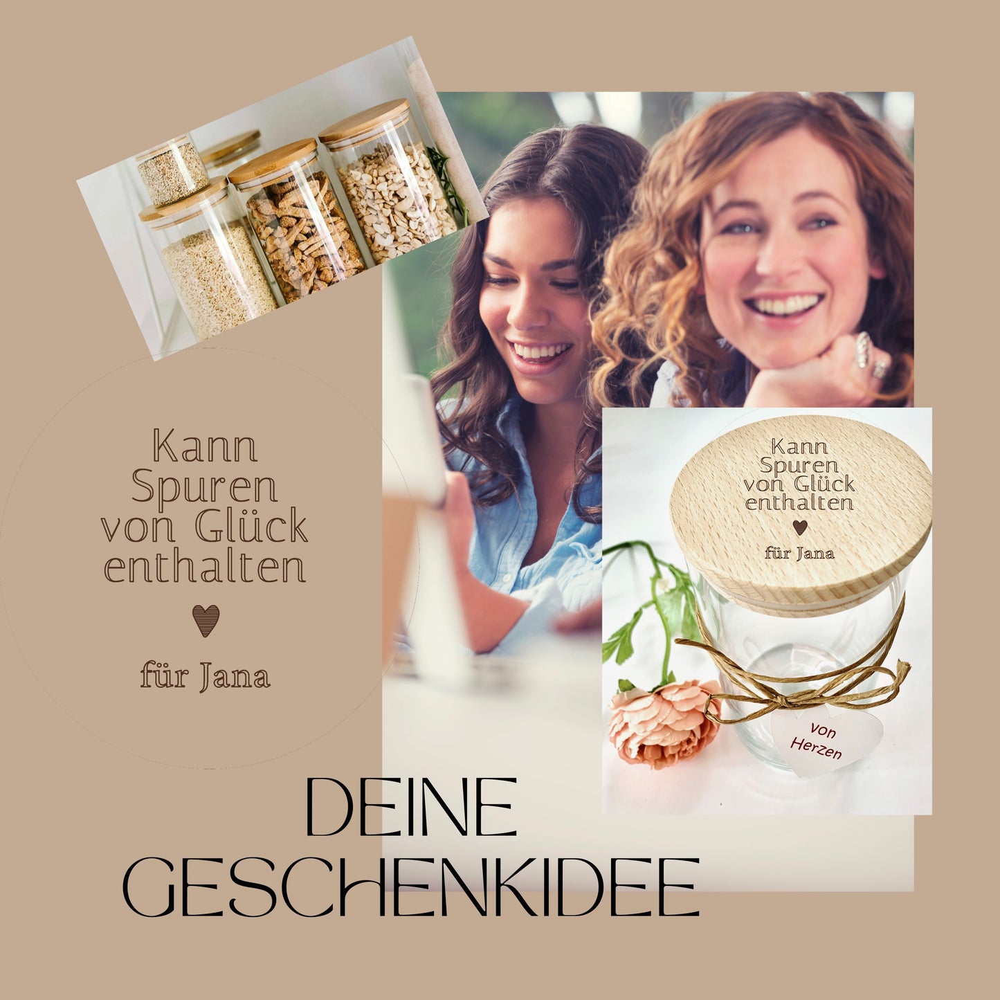 Dankeschön Geschenke Oma/Mama/Schwester/Freundin mit Namen graviert