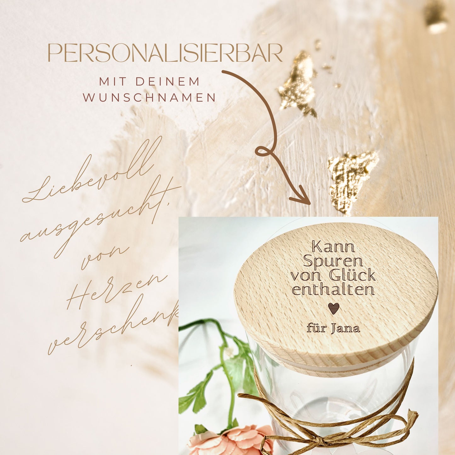 Dankeschön Geschenke Oma/Mama/Schwester/Freundin mit Namen graviert