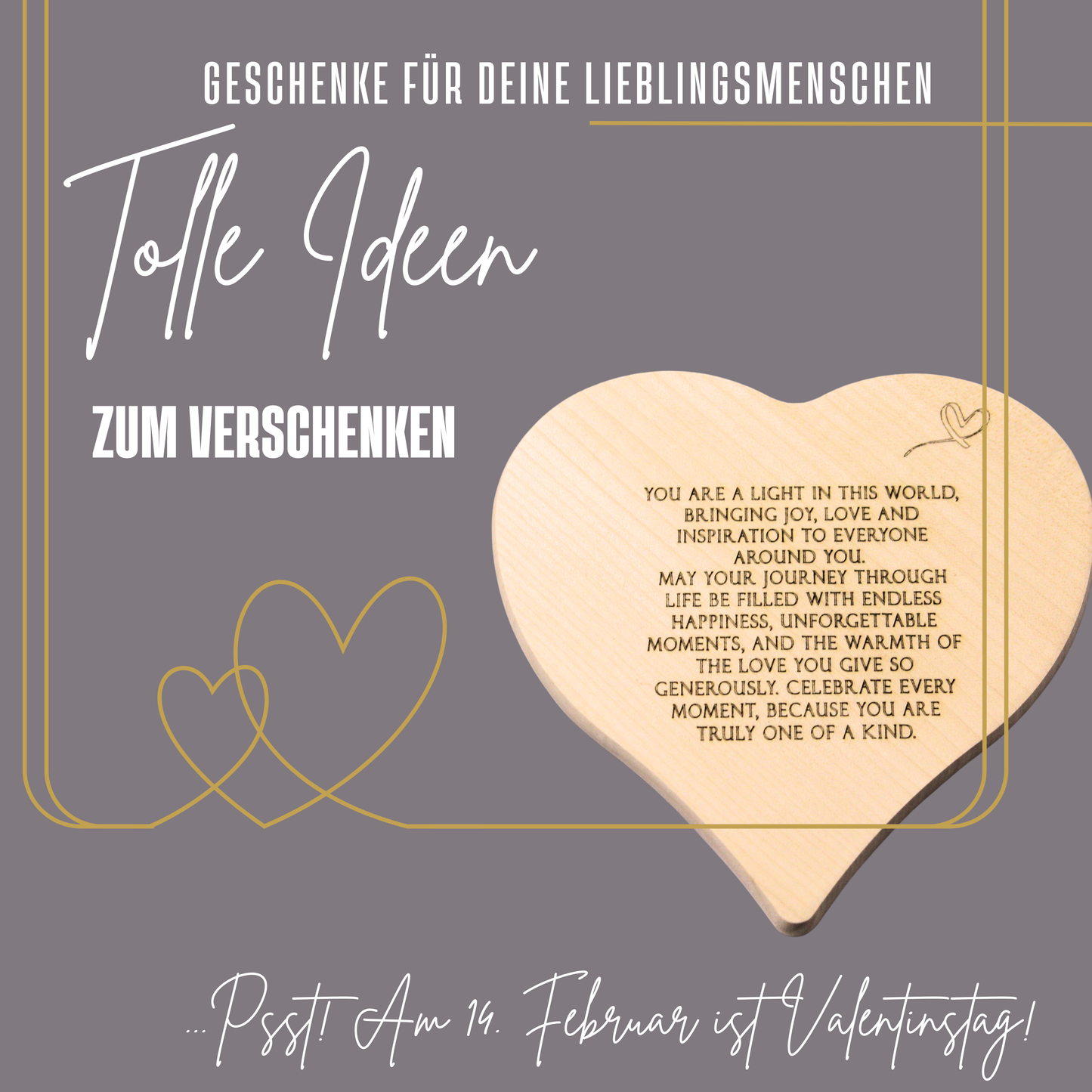 Dankeschön Geschenke - Herzbrett mit wunderschönen Spruch