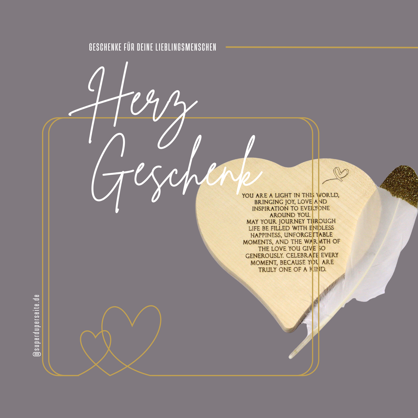 Dankeschön Geschenke - Herzbrett mit wunderschönen Spruch