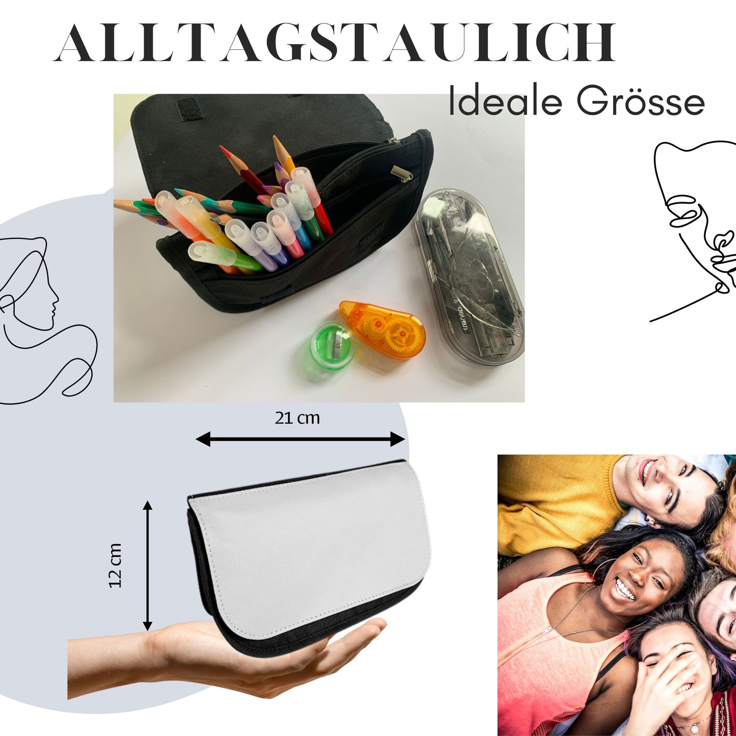 Federmäppchen Mädchen 5. Klasse personalisiert