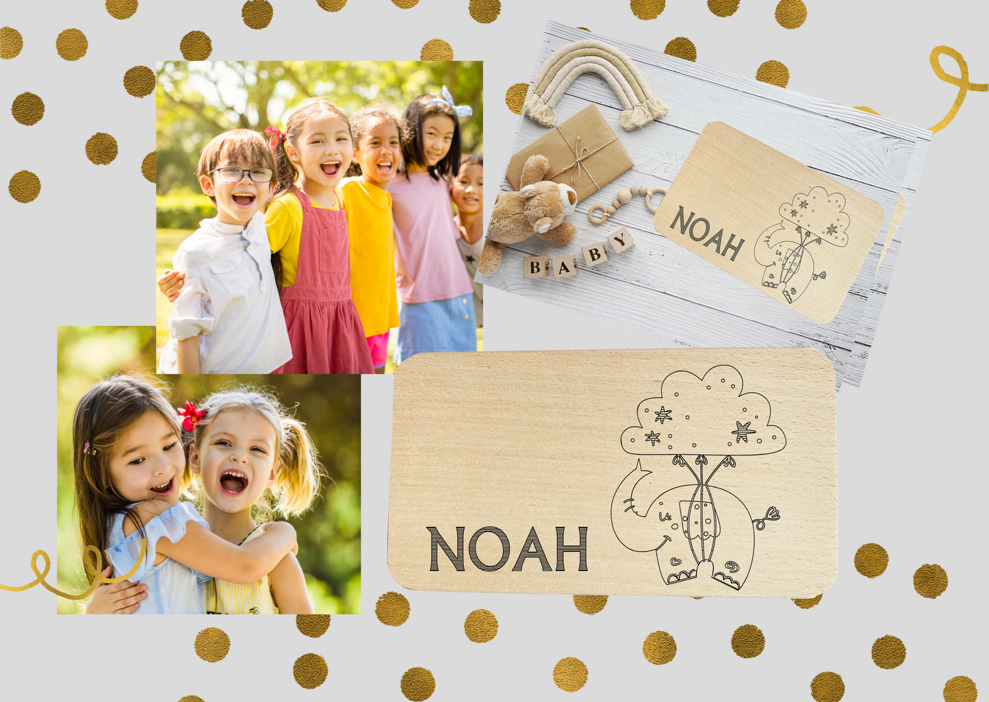 Frühstücksbrettchen für Kinder - Geschenk 1. Geburtstag Jungen & Mädchen