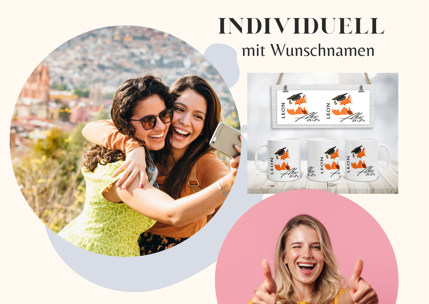 Abi Geschenk 2025 - Tasse mit Namen personalisiert