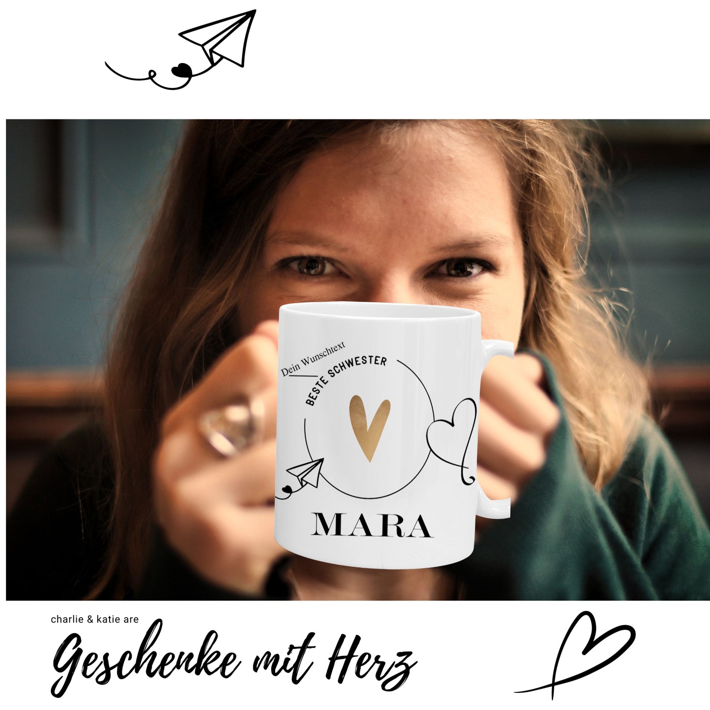 Kaffee-Tasse Personalisiert Beste Schwester- Dankeschön Geschenk