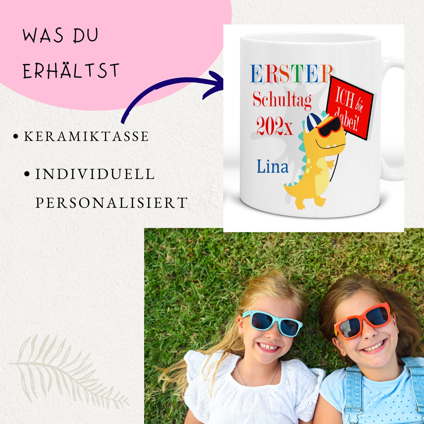 Geschenk zur Einschulung Jungen von Oma und Opa - Tasse mit Namen