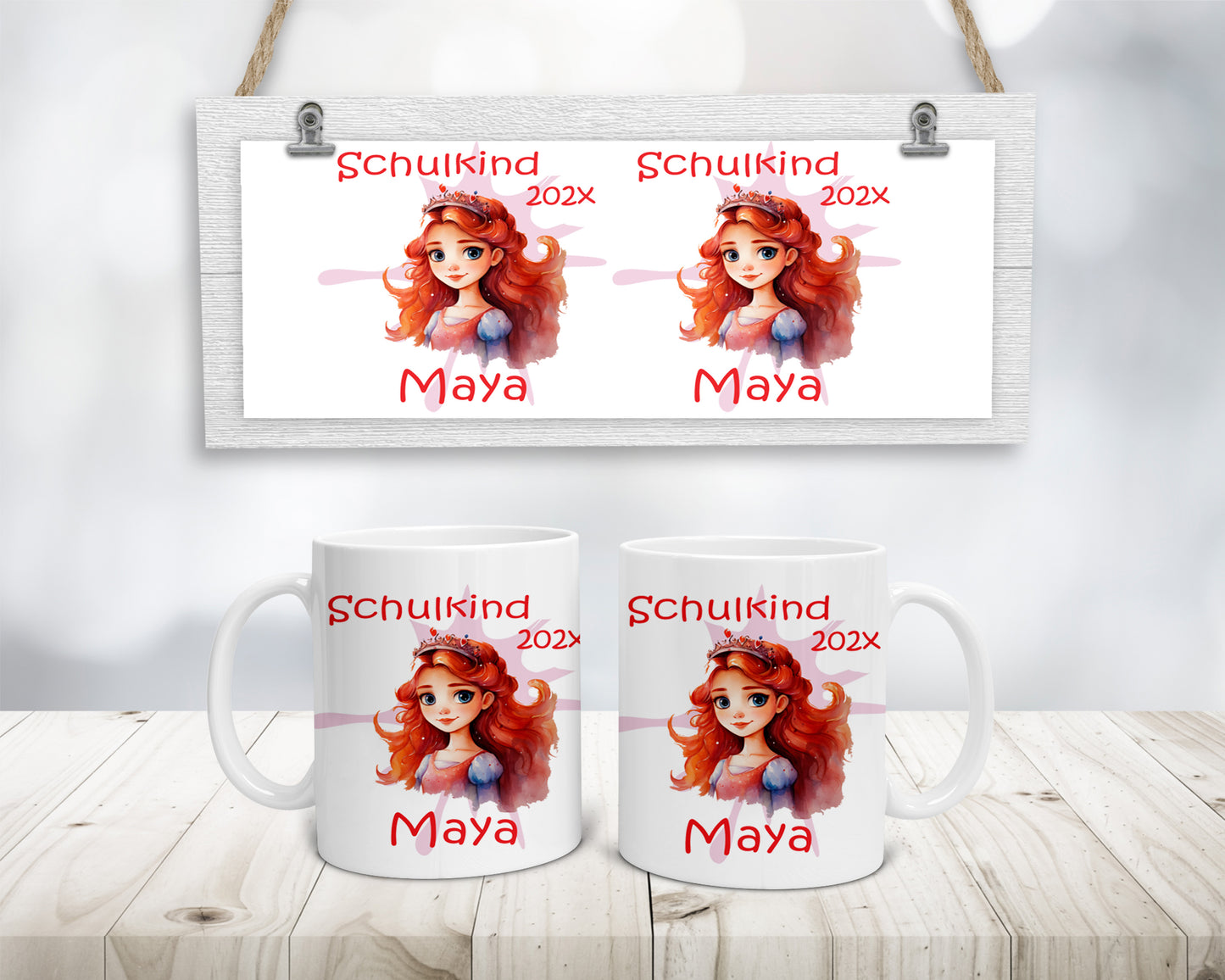 Geschenk Einschulung 2025 - Tasse personalisiert für Mädchen