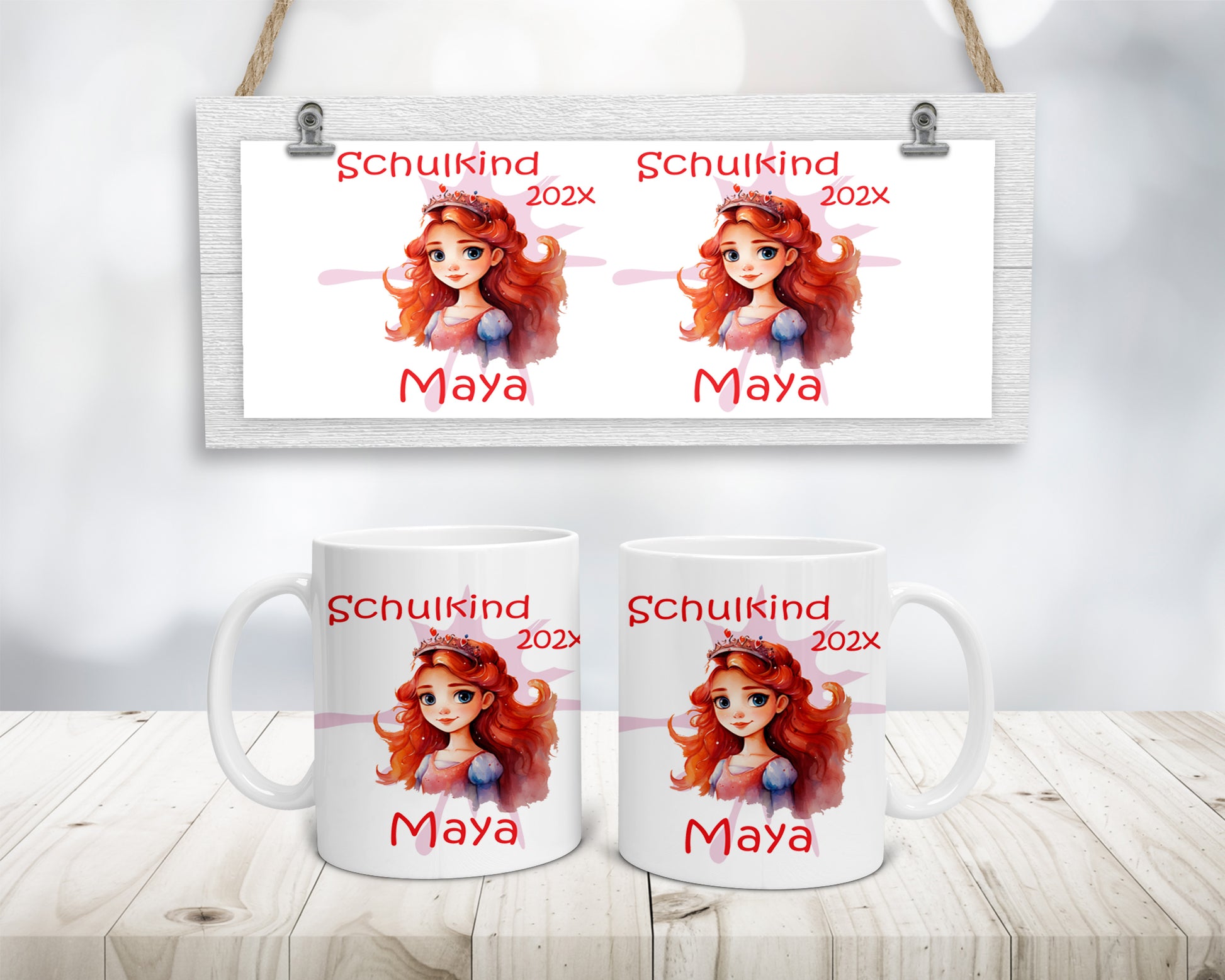Geschenk Einschulung 2025 - Tasse personalisiert für Mädchen