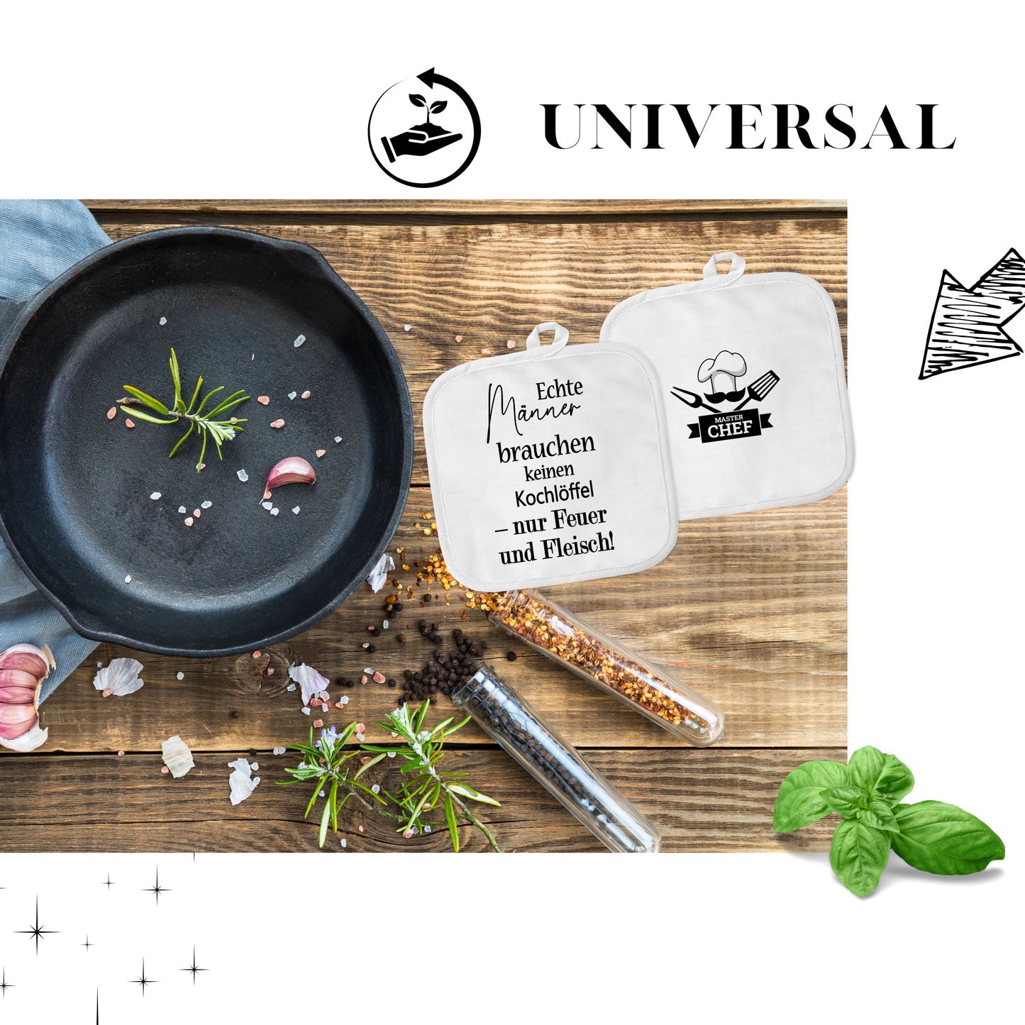 Geschenk für Papas - lustiges Grill Geschenk - Topfhandschuhe