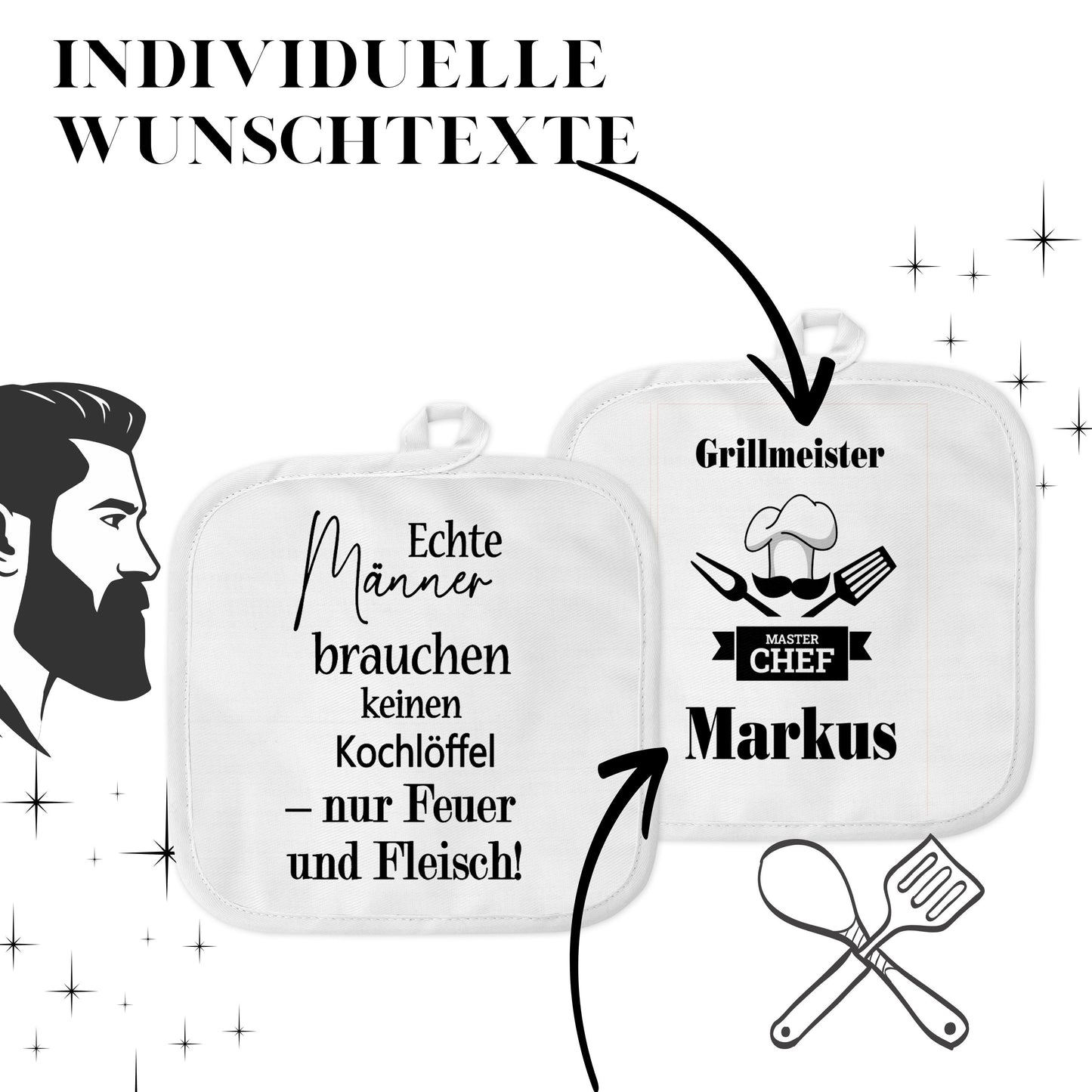Geschenk für Papas - lustiges Grill Geschenk - Topfhandschuhe