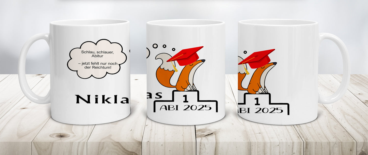 Geschenke zum Abitur - Tasse mit Namen & Wunschtext personalisiert