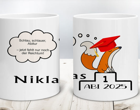 Geschenke zum Abitur - Tasse mit Namen & Wunschtext personalisiert