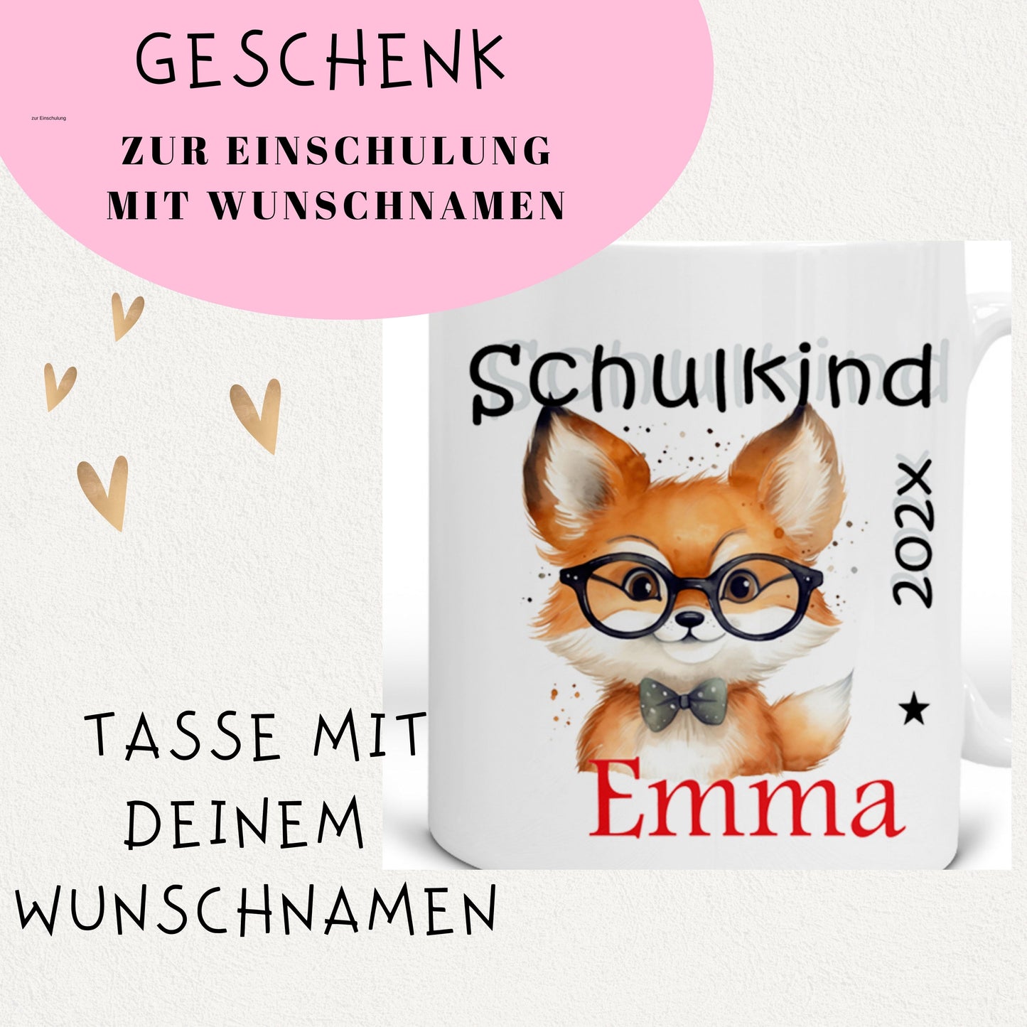 Geschenke zur Einschulung Ideen Patenkind - Tasse mit Namen