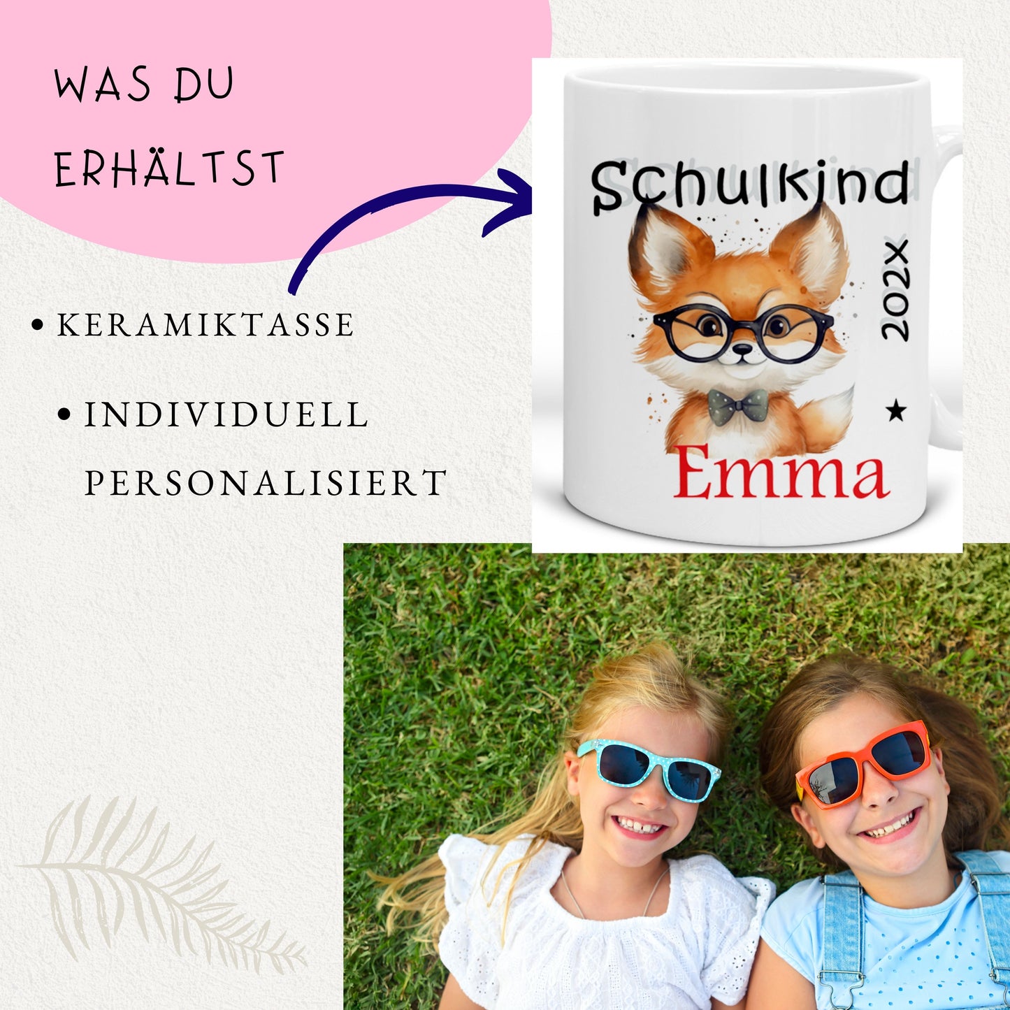 Geschenke zur Einschulung Ideen Patenkind - Tasse mit Namen