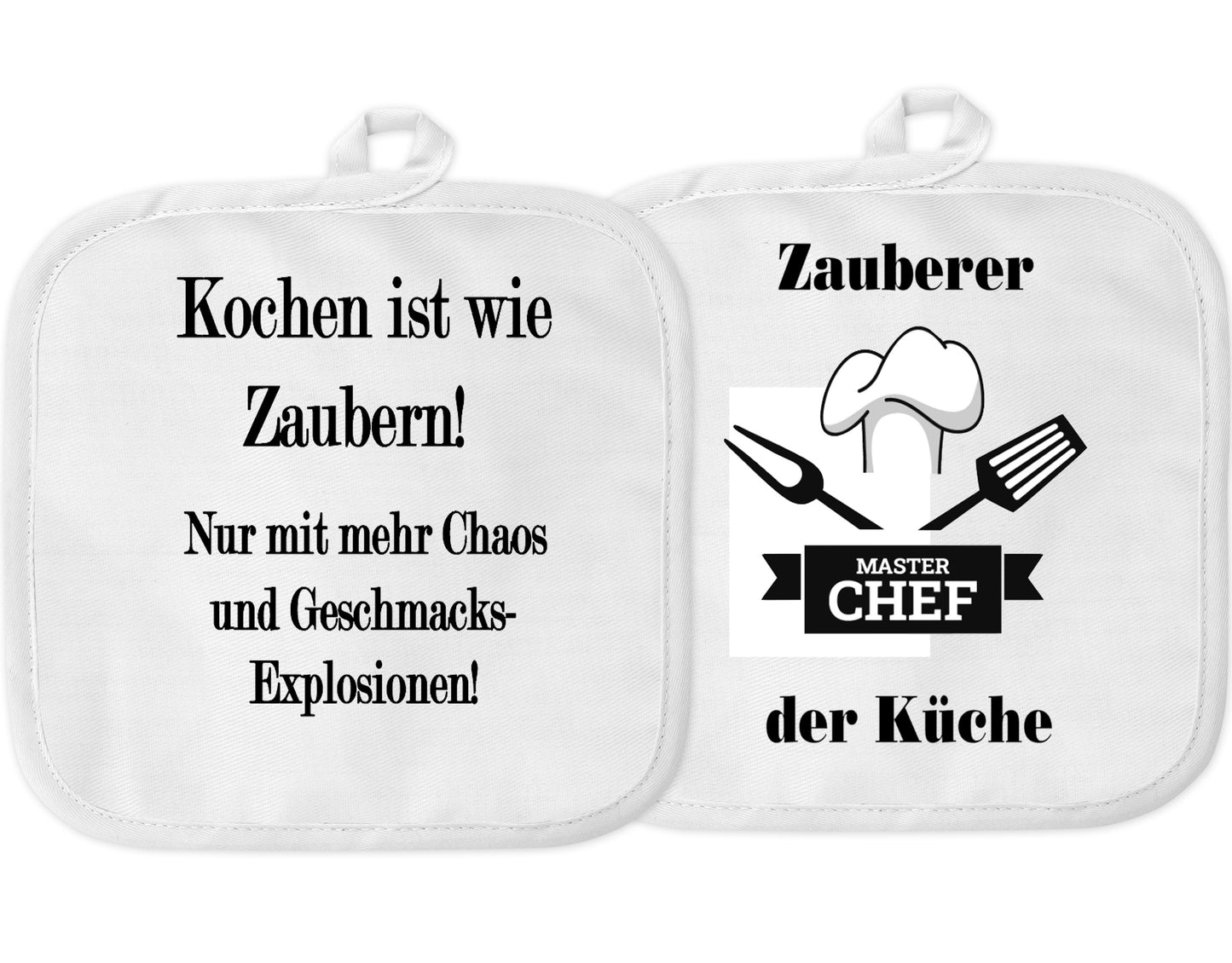 Küchenutensilien - Topflappen personalisiert mit Wunschtext & Spruch