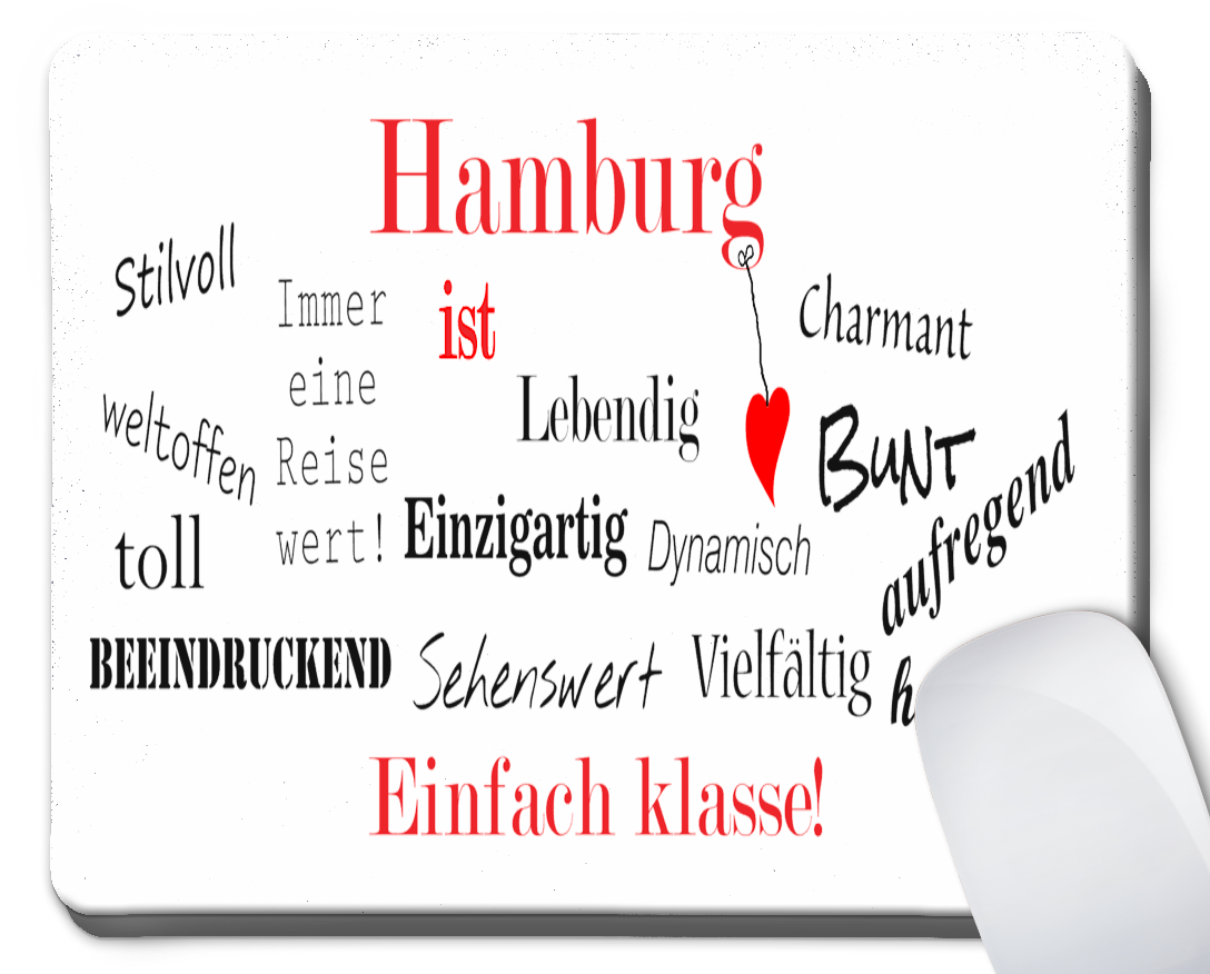 Mousepad / Mauspad - kleines Geschenk - Souvenir - mit individuellem Städtenamen