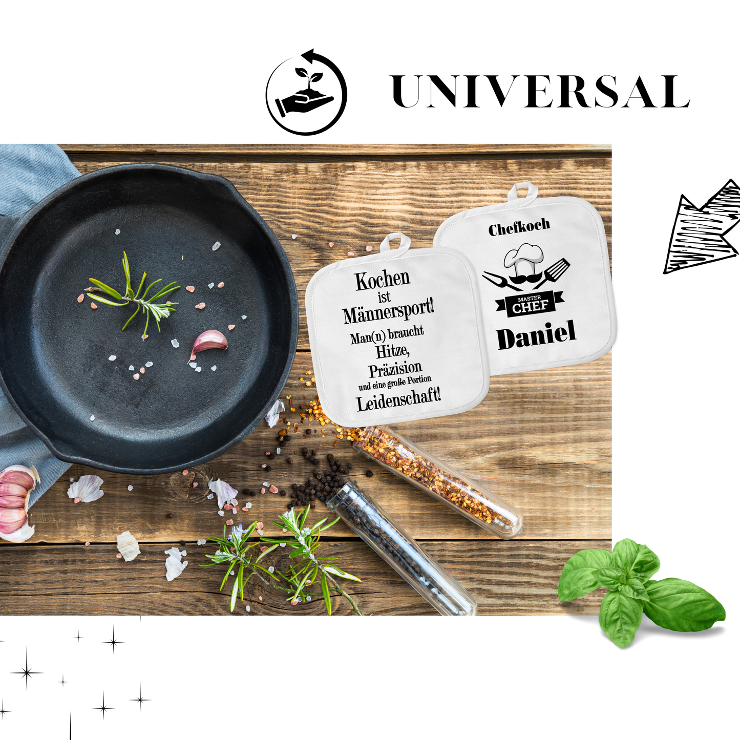 Papa Geschenke - lustiges Grill Geschenk - Topfhandschuhe
