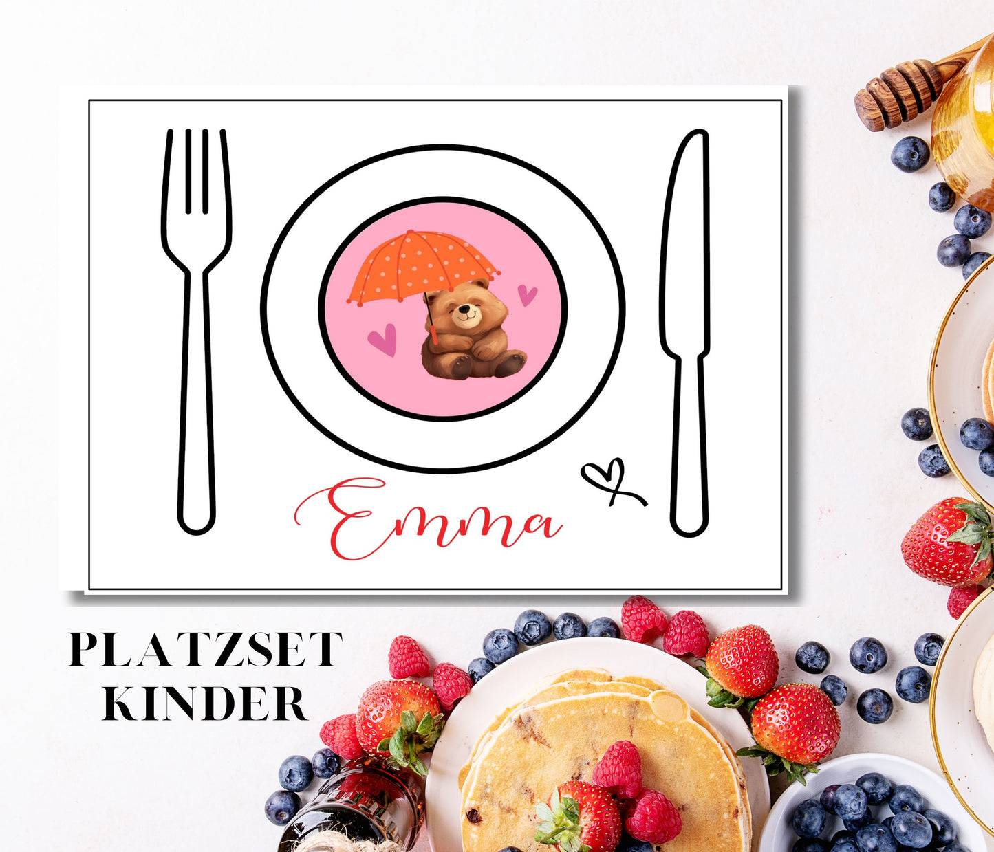Platzset Kinder - Tischset personalisierbar mit Namen - kleine Geschenke