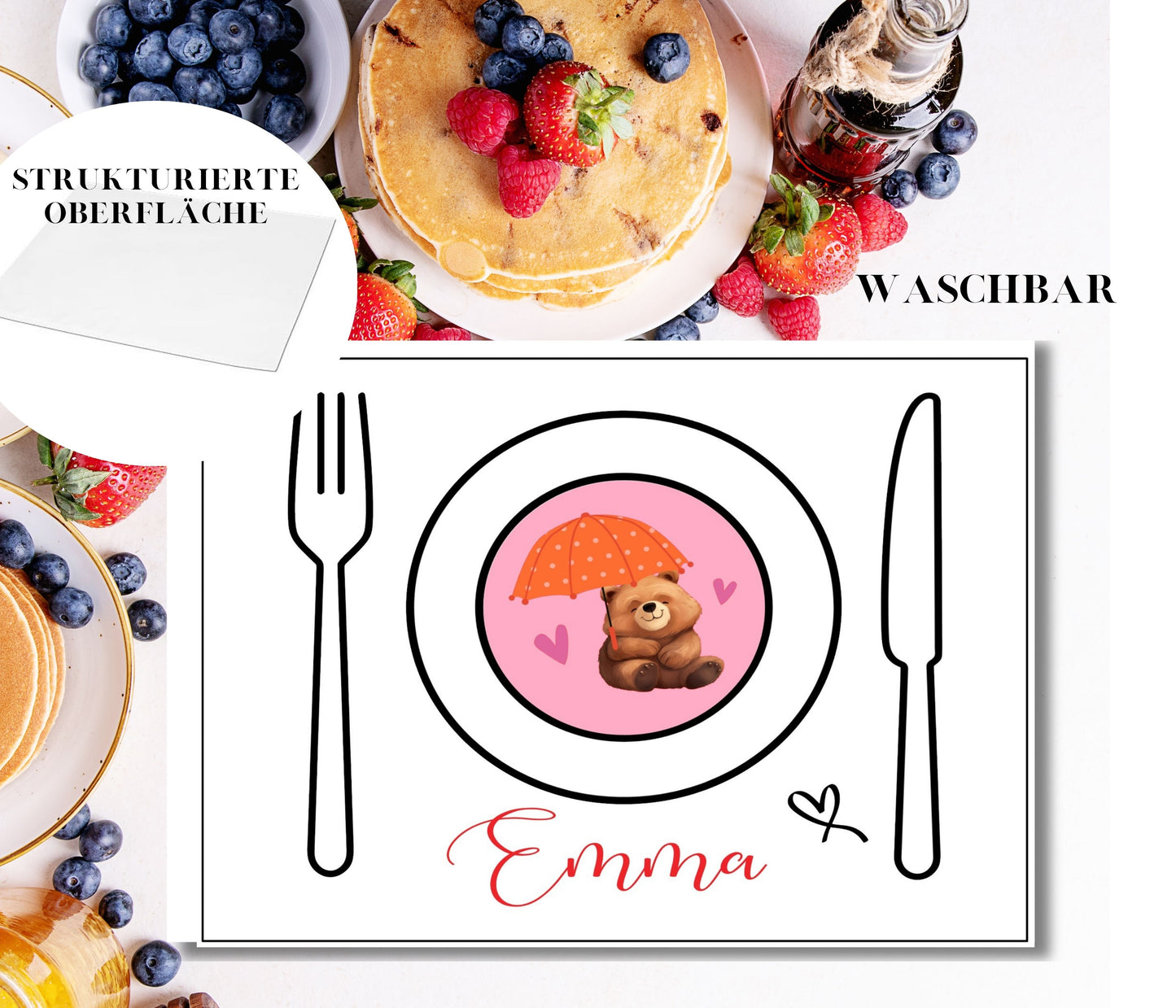 Platzset Kinder - Tischset personalisierbar mit Namen - kleine Geschenke