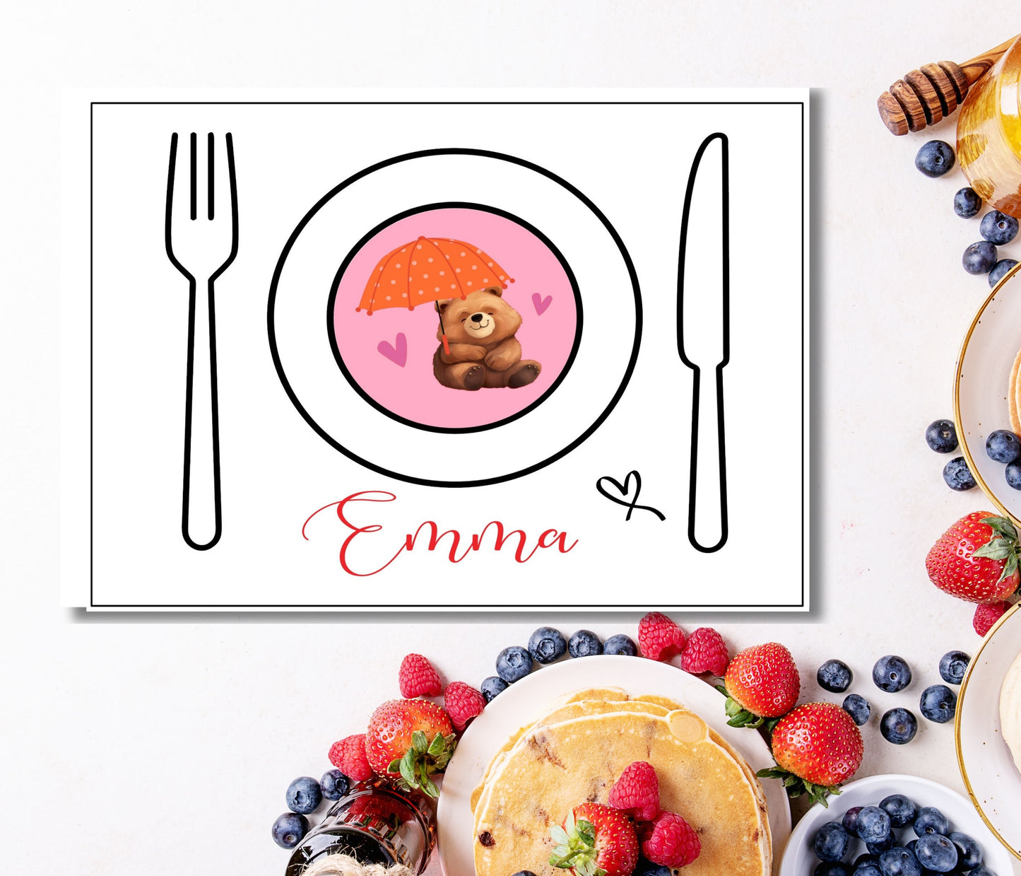 Platzset Kinder - Tischset personalisierbar mit Namen - kleine Geschenke