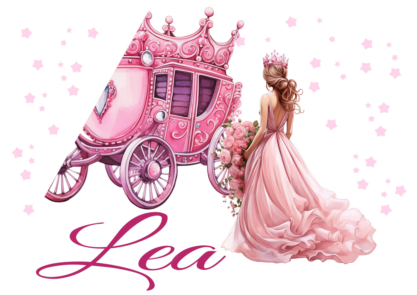 Schultüte für Mädchen personalisiert mit Namen - Prinzessin Motiv - Deine Zuckertüte als Geschenk zur Einschulung - Fertig 70 cm groß pink - NEU