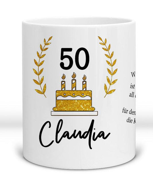 50 Geburtstag Frau Geschenk Tasse - Geburtstagsgeschenk personalisiert