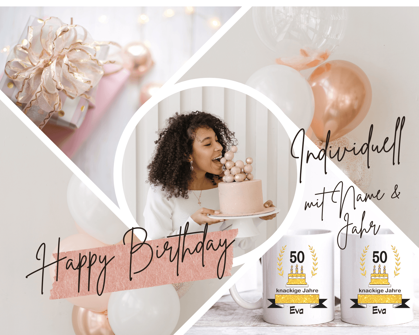 50 Geburtstag Frau Geschenk Tasse - Geburtstagsgeschenk mit Namen personalisiert