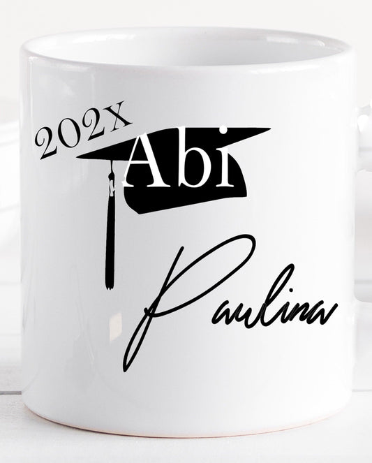 Geschenke zum Abitur - Abitur Geschenk Junge Mädchen  - Geschenk Idee Abi 2024 - Tasse mit Namen personalisiert
