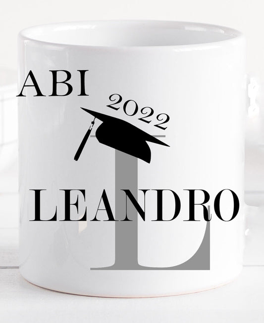 Geschenke zum Abitur - Abi Geschenk-Idee Jungen & Mädchen 2024- Tasse mit Namen personalisiert - bestandenes Abi