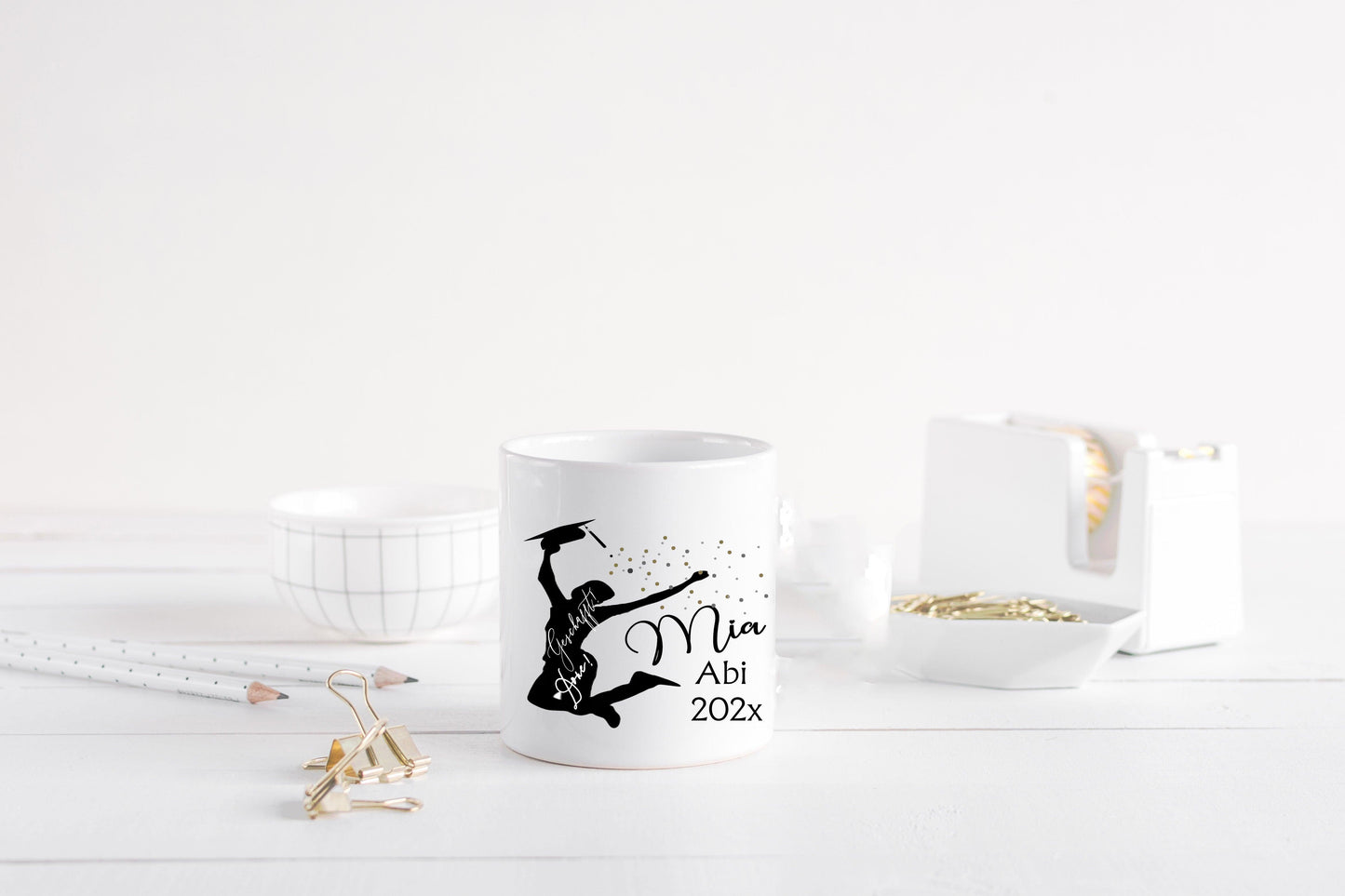Geschenke zum Abitur -Abitur Geschenke 2024 Jungen Mädchen - Tasse mit Namen personalisiert