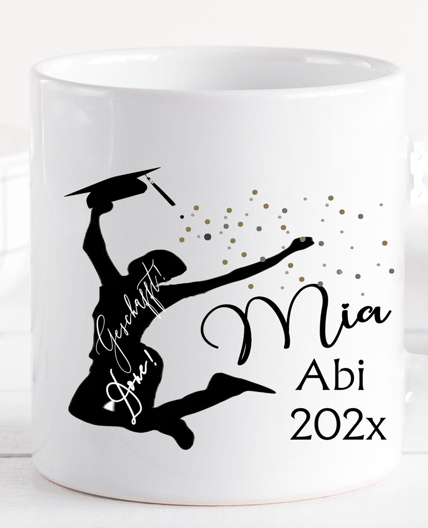 Geschenke zum Abitur -Abitur Geschenke 2024 Jungen Mädchen - Tasse mit Namen personalisiert