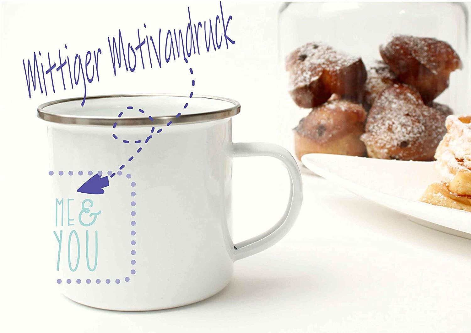 Emaille Tasse - Emaille Becher personalisiert - Camping Tasse