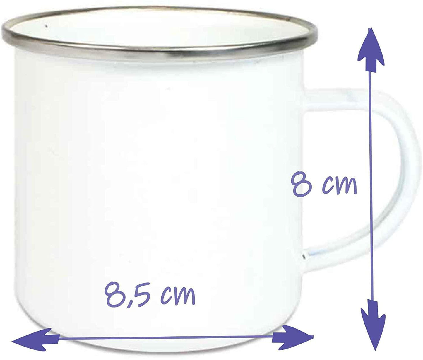 Emaille Tasse - Emaille Becher personalisiert - Camping Tasse