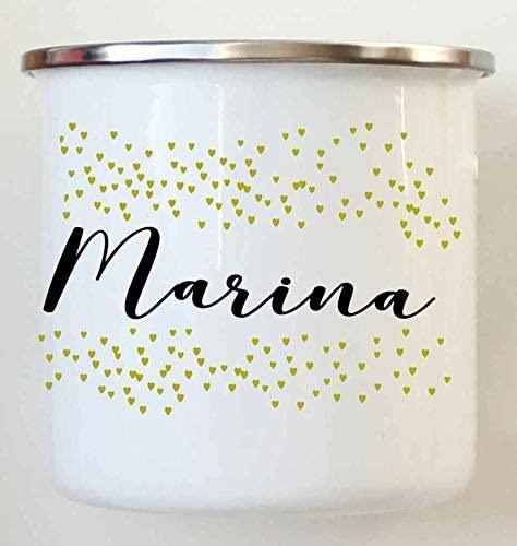 Emaille Tasse - Emaille Becher personalisiert - Camping Tasse