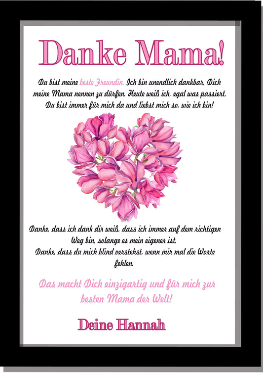 Muttertagsgeschenk - Danke Geschenk  Brief beste Mama personalisiert