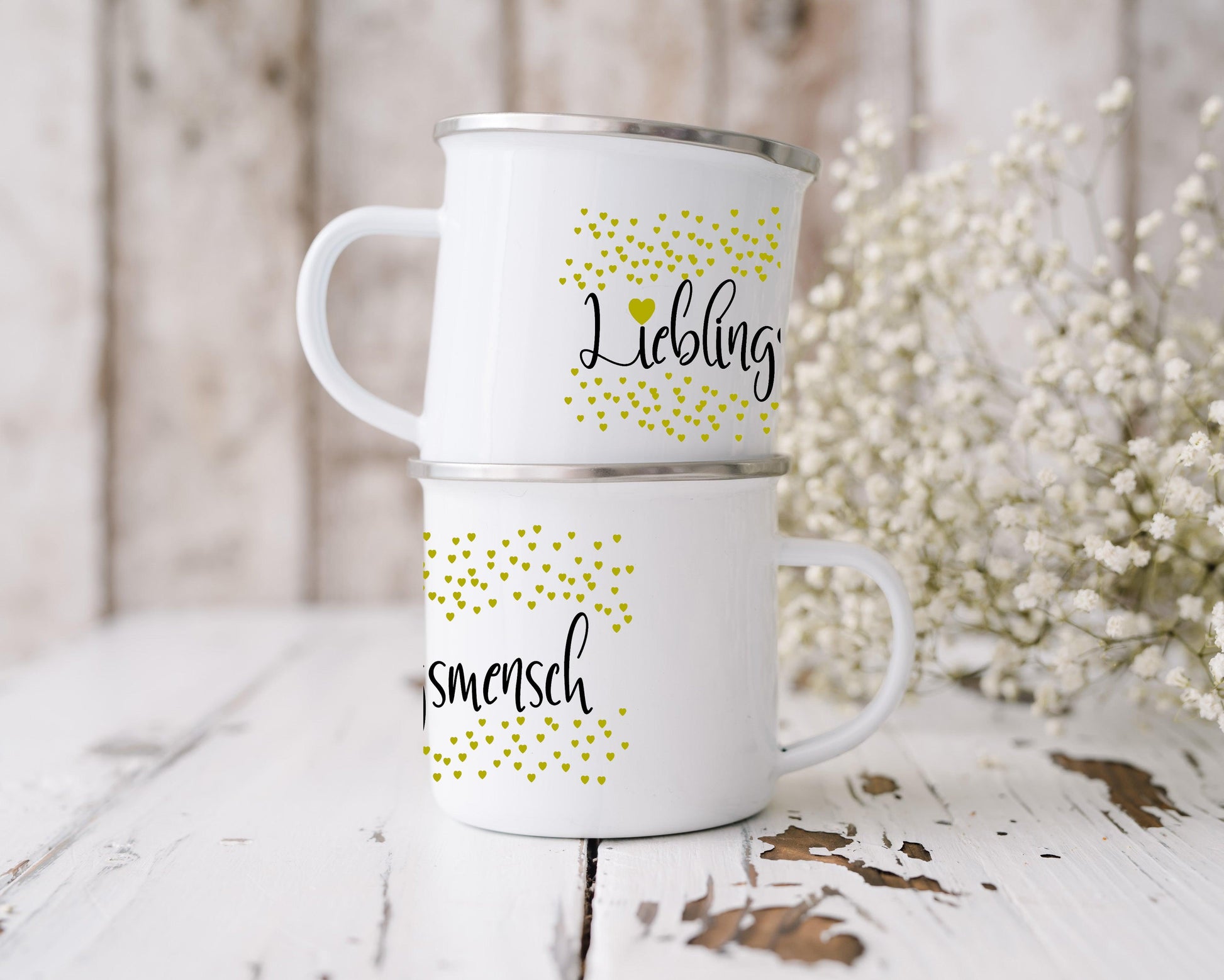EMAILLE  TASSE Geschenk Lieblingsmensch - Emaille Becher