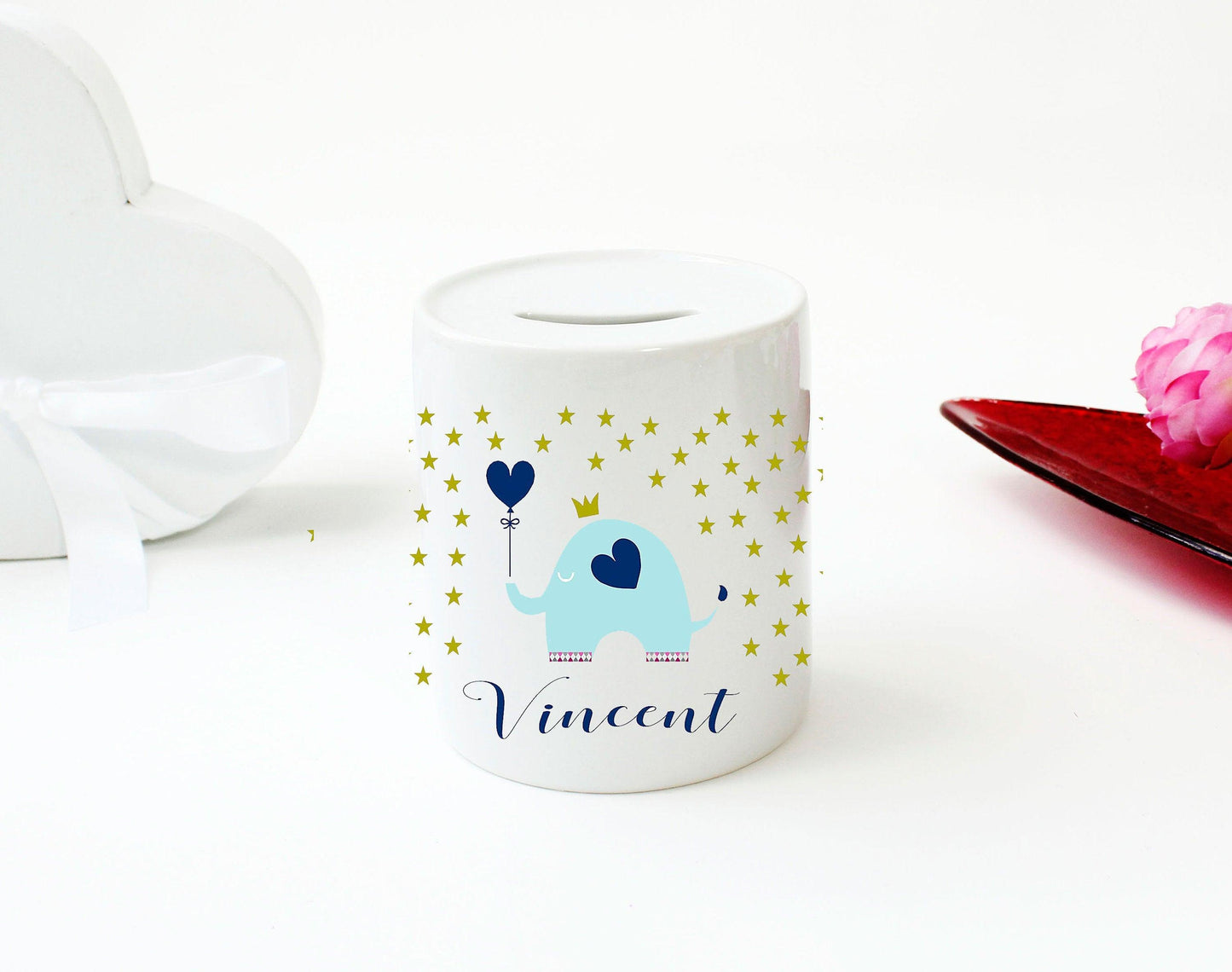 Erste Spardose Baby Kinder / Baby-geschenk Geschenkidee Geburt mit Namen personalisiert / Sparbüchse Junge / Geldgeschenk Taufe Taufgeschenk