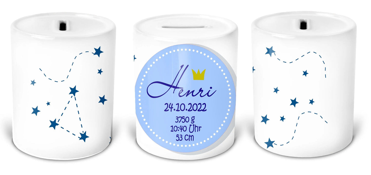 Geldgeschenk Taufe Junge gesucht? Deine Spardose mit Namen personalisiert als Tauf-Geschenk Patenkind
