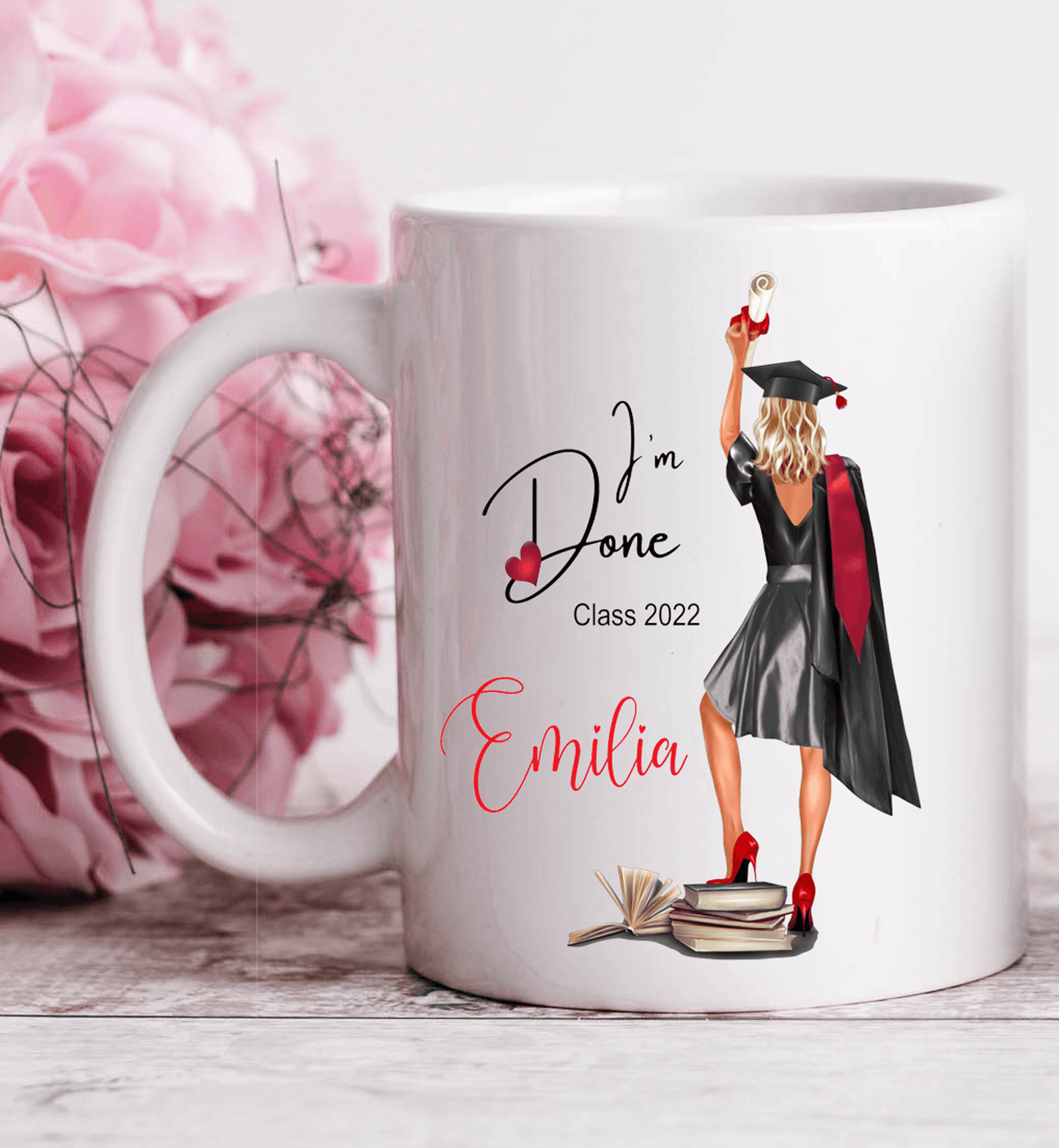 Geschenke zum Abitur - Abiturient 2023 - Geschenk Idee bestandenes Abi 2022 Mädchen - Tasse mit Namen personalisiert