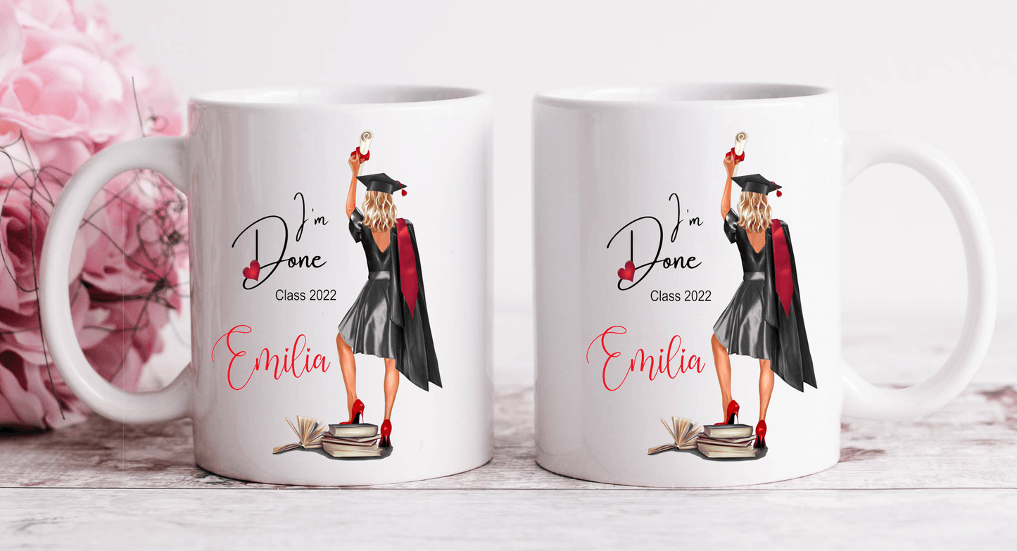 Geschenke zum Abitur - Abiturient 2023 - Geschenk Idee bestandenes Abi 2022 Mädchen - Tasse mit Namen personalisiert