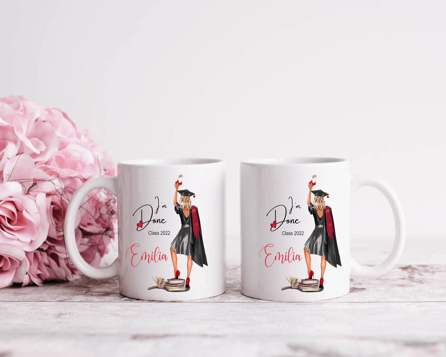 Geschenke zum Abitur - Abiturient 2023 - Geschenk Idee bestandenes Abi 2022 Mädchen - Tasse mit Namen personalisiert