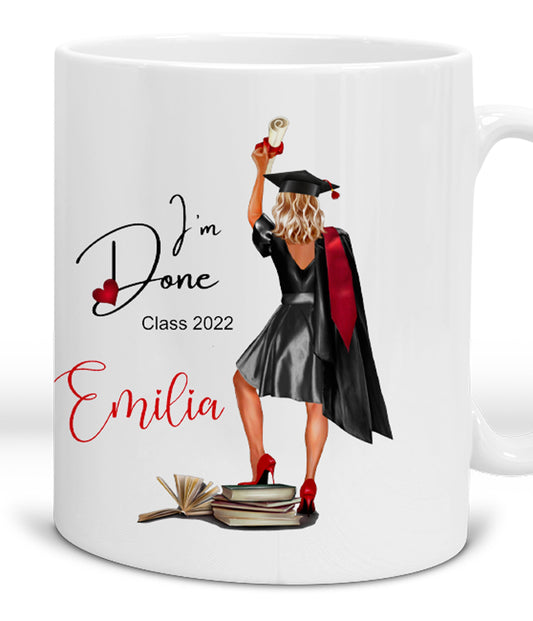 Geschenke zum Abitur - Abiturient 2023 - Geschenk Idee bestandenes Abi 2022 Mädchen - Tasse mit Namen personalisiert