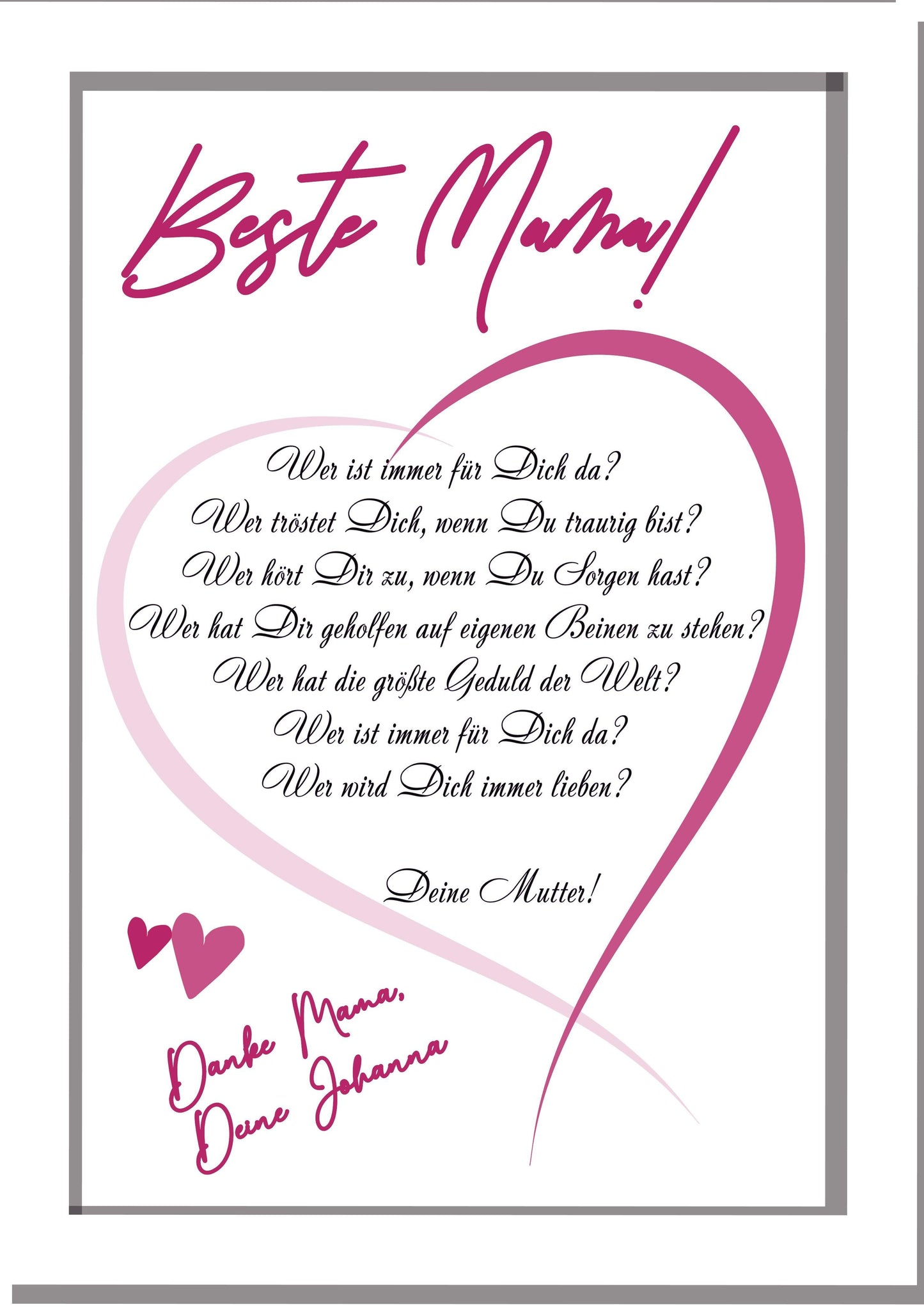 Geschenk Mama Mutter personalisiert - individuelles Geschenk zum Muttertag - Geburtstagsgeschenk