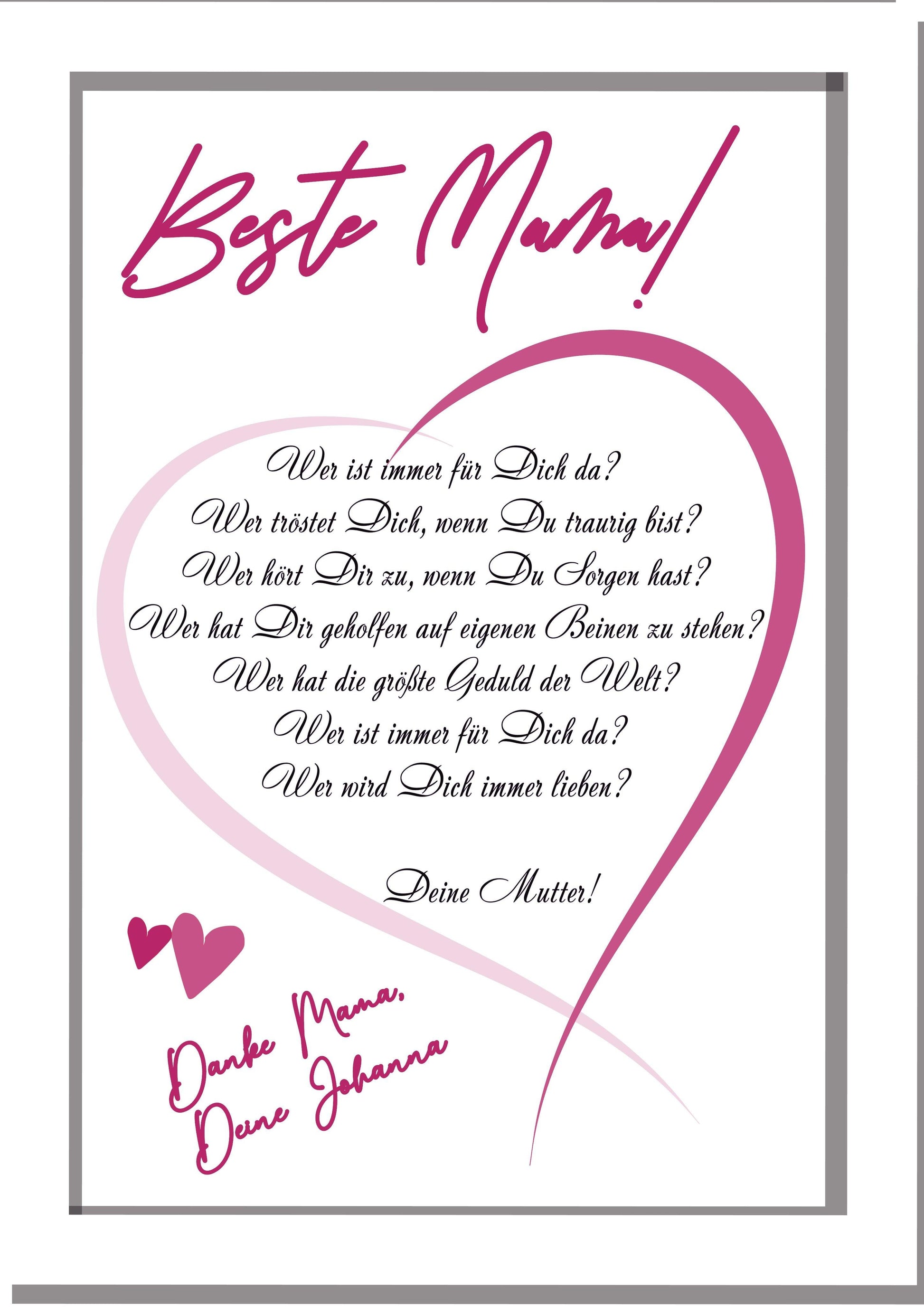 Geschenk Mama Mutter personalisiert - individuelles Geschenk zum Muttertag - Geburtstagsgeschenk