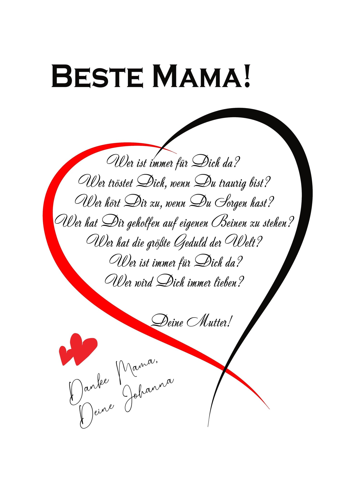 Muttertag Geschenk Mama individuell personalisiert - Geburtstagsgeschenk
