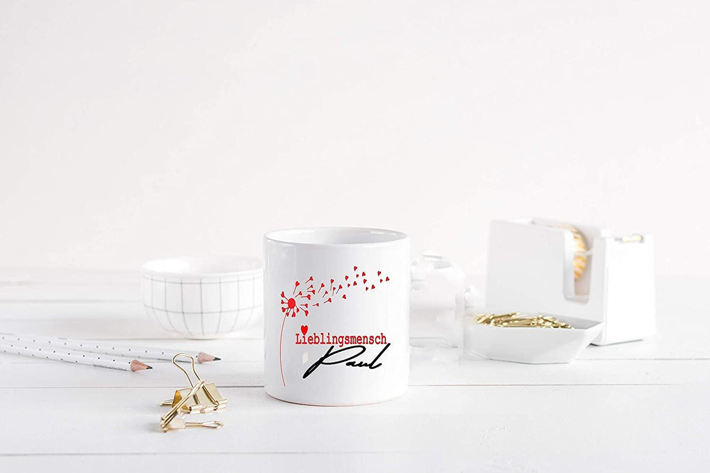 Geschenk für Frauen - Tasse Lieblingsmensch mit Namen Herz - Bürotasse - Kaffeetasse personalisiert