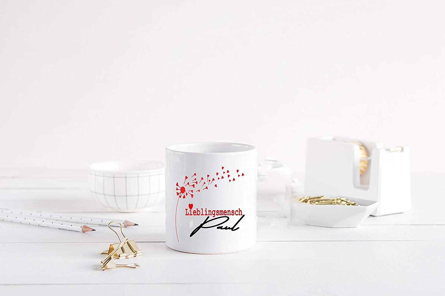 Geschenk für Frauen - Tasse Lieblingsmensch mit Namen Herz - Bürotasse - Kaffeetasse personalisiert
