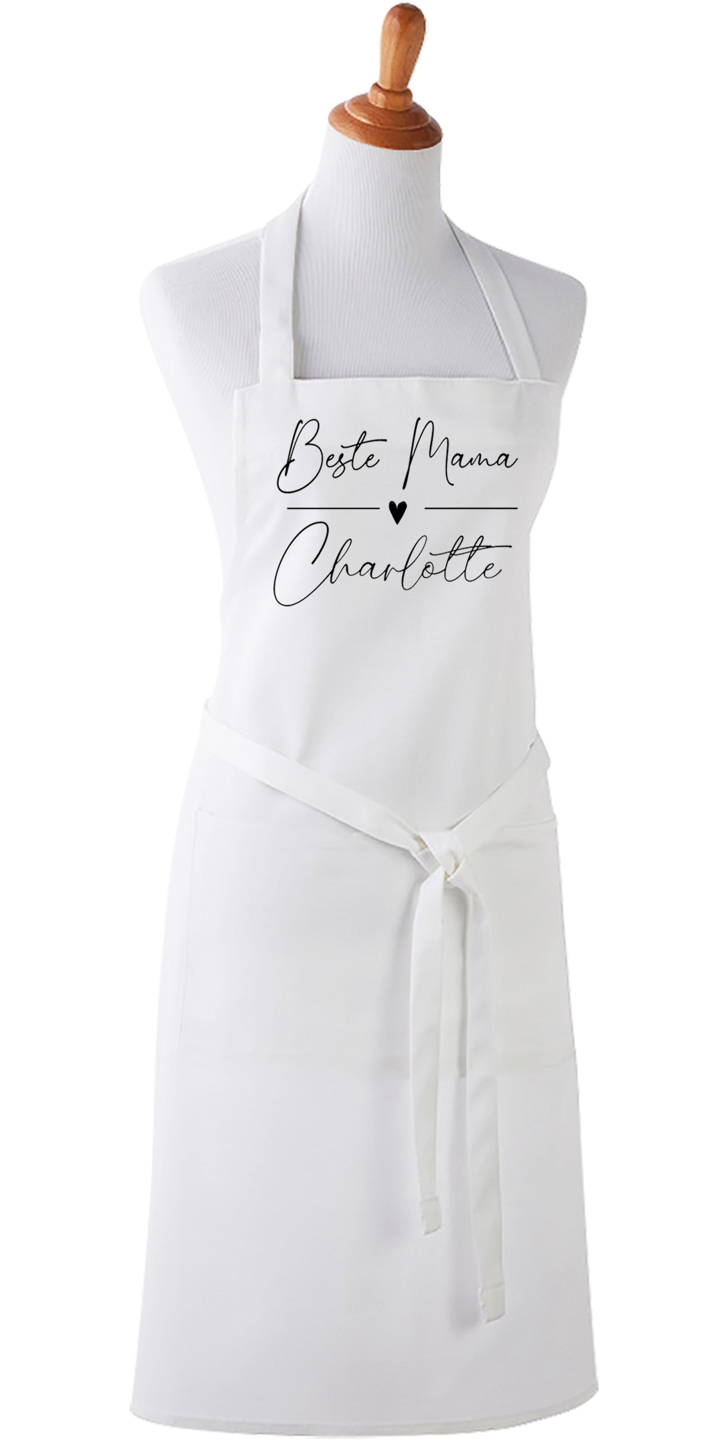 Geschenk Frauen Weihnachten - Backschürze Damen Frauen weiß - Kochschürze - Geschenk Frauen - Individuell personalisiert mit Namen